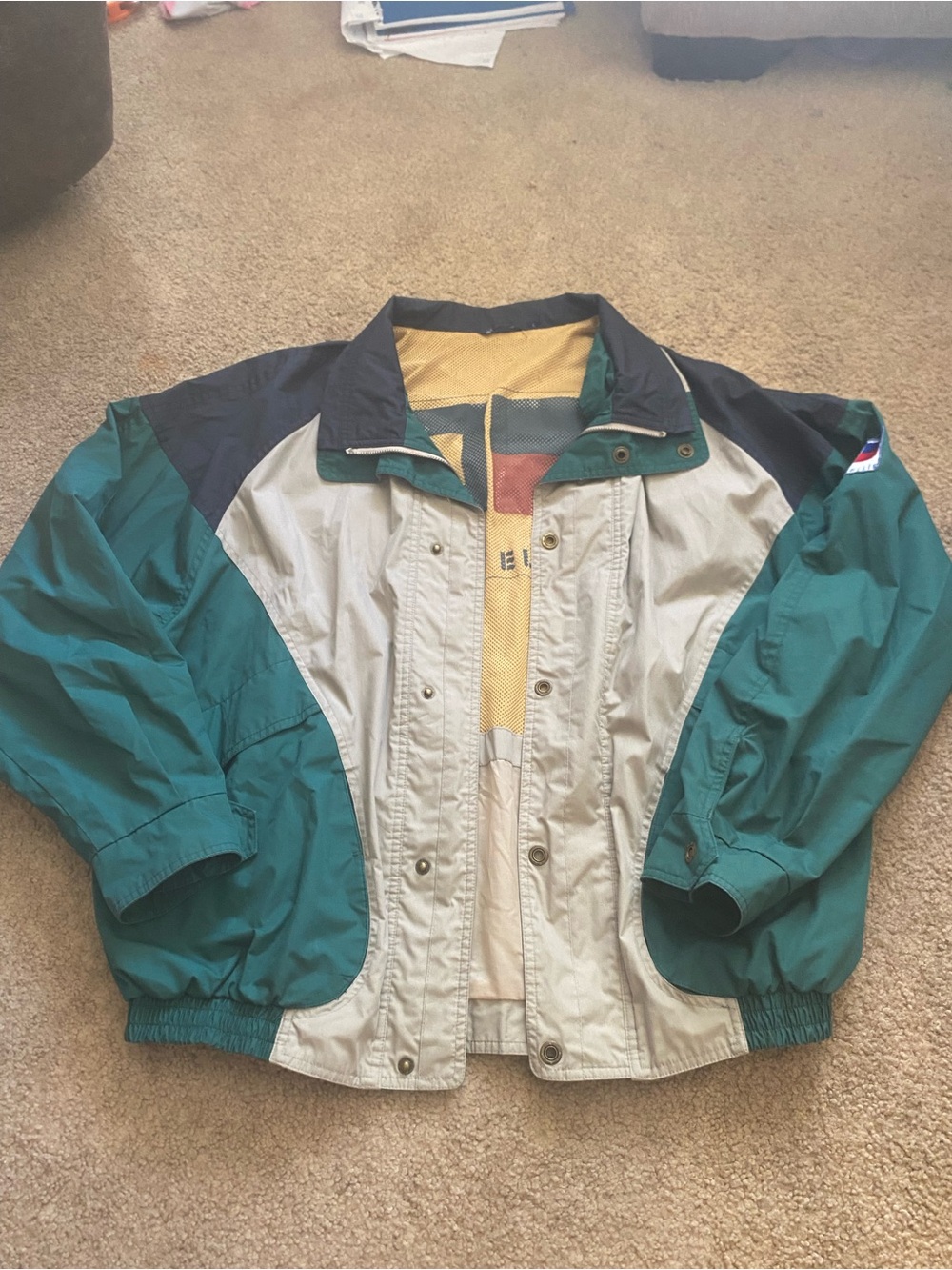 Perry Ellis Vintage Colorblock Sailing Windbreaker Jacket Size L